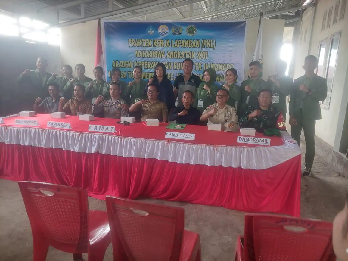 Polsek Kakas Hadir dalam Penyerahan Mahasiswa Akper Rumkit Tk III Manado Angkatan XXII Di Desa Toulimembet 2